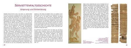 3.b) Fertiges Buchlayout in Din-A4-Querformat mit Farbabbildungen. Auszug aus Joan Sallas: Gefaltete Schnheit. Die Kunst des Serviettenbrechens (2010)